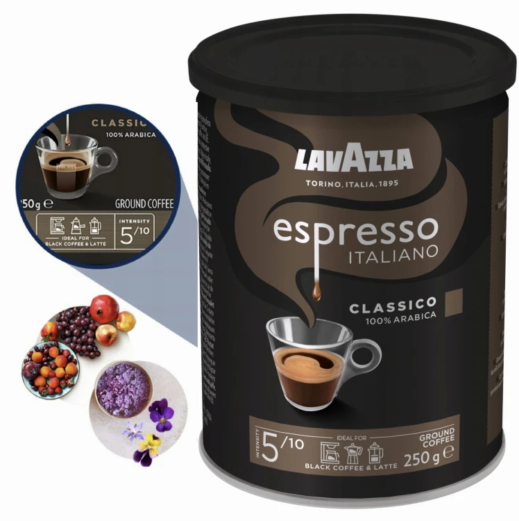 Lavazza kawa mielona Espresso Italiano Classico 250g 100% Arabica puszka 2.jpeg